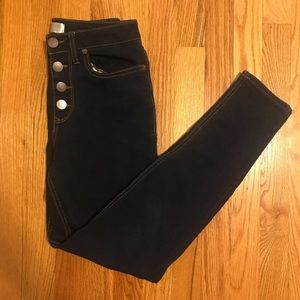 High waisted button jeans